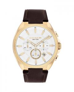 Наручные часы Jackson с кожаным ремешком, 44.1 мм COACH, мультиколор