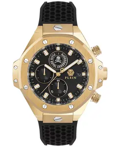 Мужские часы Chronograph Royal Black с силиконовым ремешком, 46 мм Philipp Plein