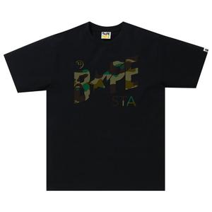 Футболка с логотипом BAPE ABC Camo Sta, цвет Черный/Зеленый