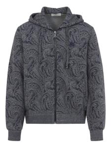 Толстовка с капюшоном на молнии ETRO с узором пейсли