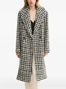 Двубортное пальто в ломаную клетку IRO, черный