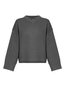 Свитер Salula с V-образным вырезом Samsoe Samsoe, серый
