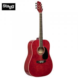 Акустическая гитара Stagg SA20D RED Dreadnought Basswood Top Nato Neck 6-String Acoustic Guitar - Red