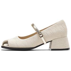 Туфли Мэри Джейн на массивном каблуке для женщин DAPHNE, Ecru