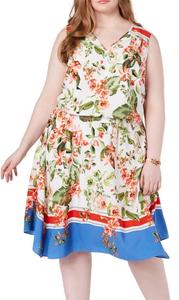 Женское платье без рукавов с принтом Tommy Hilfiger больших размеров, Green