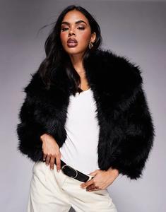 Пальто принцессы Полли Уэйленд с объемным воротником и широкими рукавами, черное