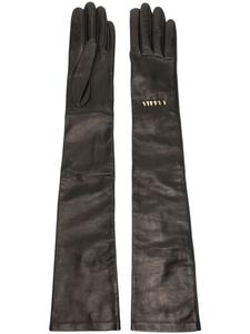 Длинные кожаные перчатки Melodie Lanvin, черный