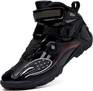 Мужские мотоботы DZBAJRQM с противоскользящей подошвой, водонепроницаемые боевые мотоботы, женские модные короткие мотоботы, подростковые гоночные ботинки, походные ботинки для улицы, черный