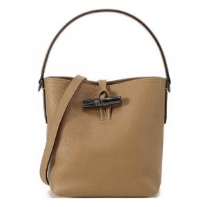 Roseau Essential Кожаная Сумка-Ведерко из Коровьей Кожи, Через Плечо, Мини Женская Сумка на Одно Плечо Цвет Олень LONGCHAMP