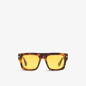 Солнцезащитные очки Fausto в квадратной оправе из ацетата FT0711 Tom Ford, коричневый