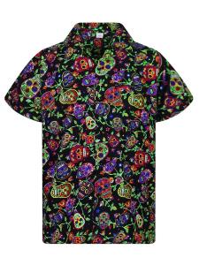 Рубашка King Kameha Skull, Black Denim