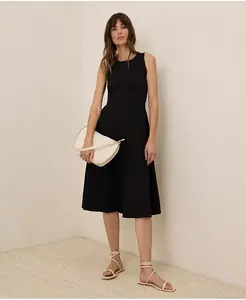 Женское платье из органического хлопка с расклешенным силуэтом и вырезом на спине Fit & Flare Keyhole Back Pact, черный