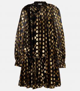 Мини-платье Loretta из смесового шелка фил-купе Ulla Johnson, Obsidian