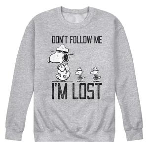 Мужской свитшот с рисунком Peanuts Snoopy Woodstock Don't Follow Me I'm Lost Licensed Character