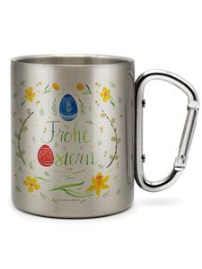 Пасхальная термокружка с надписью Счастливой Пасхи серебряного цвета Mr. & Mrs. Panda