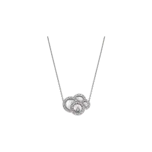 Колье Chopard Happy diamonds из белого золота с бриллиантами и перламутром