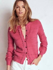 Кардиган с кружевной отделкой Leticia Boden, Rose Pink