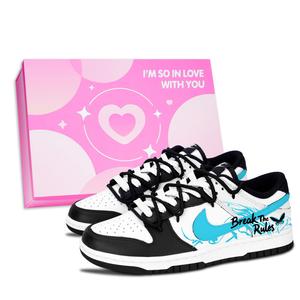 Nike Dunk Black White, Breaking Rules устойчивые к истиранию низкие кроссовки для скейтбординга Unisex Blue