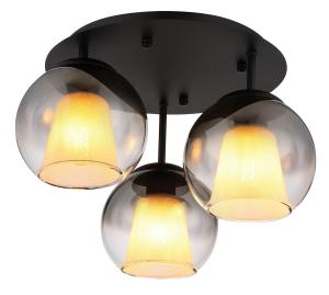 Потолочный светильник Globo серый, прозрачный, черный диаметр/высота: 41/28,5 см