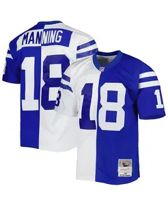 Мужская реплика джерси Peyton Manning Royal, White Indianapolis Colts 1998 Split Legacy Mitchell & Ness