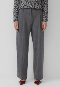 Брюки s.Oliver BLACK LABEL NADELSTREIFEN-AUS ELASTISCHEM MIT EXTRAWEITEM , Dunkelgrau/Anthracite