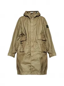 Плащ с капюшоном из ткани MEMBRANA 3L TC Stone Island, зеленый