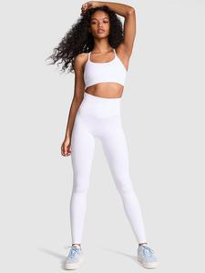 Бесшовные классические леггинсы в рубчик Pink, vs white