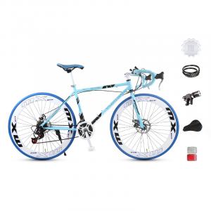 Шоссейный велосипед с дисковыми тормозами из высокоуглеродистой стали для активного отдыха ICOLOUR, синий белый