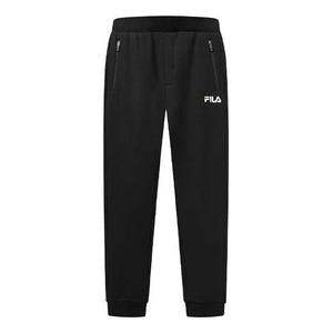 Брюки knit long pants bundle feet sports pants black Fila, черный