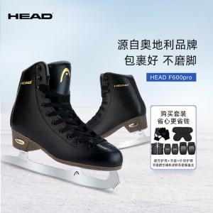 HEAD Коньки для фигурного катания HEAD F600, черные, с защитным комплектом (наколенники, налокотники, защита запястий, шлем), размер 35