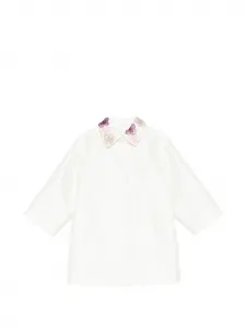 Пальто с цветочными аппликациями Simonetta, бежевый