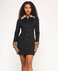 Детское платье-жакет с отделкой под леопарда SENI & CADE, Med Beige