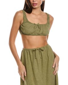 Топ WeWoreWhat Scrunchy из льняной смеси, коричневый