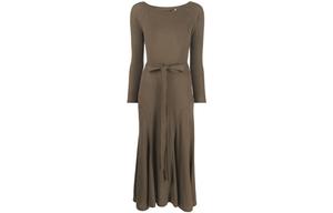 Polo Ralph Lauren SS22 Платье с длинным рукавом женское коричнево-зеленое