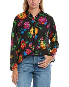 Джонни Вас Слим Одри Шелковая блузка Johnny Was, фиолетовый