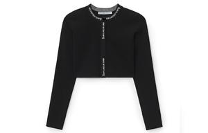 Жаккардовый кардиган с логотипом Alexander Wang, черный