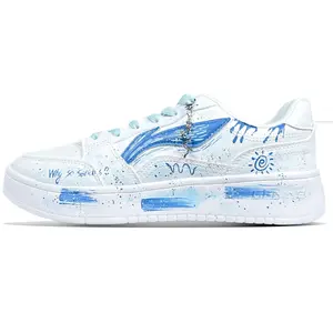 LINING Кроссовки для скейтбординга Acer Truncatum с низким верхом, амортизирующие, износостойкие, противоскользящие, мужские, цвет белый, синий