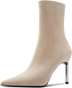 Женские ботильоны Castamere на шпильке с острым носком, слипоны до щиколотки, короткие ботинки для офиса и вечеринки, прозрачные, милые, классические, Beige