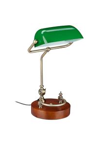 Relaxdays Банковская лампа зелено-коричневого цвета - (Ш)26 x (В)42 x (Г)25 см