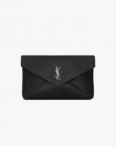 Большой конверт-клатч CASSANDRE из овечьей кожи SAINT LAURENT, черный
