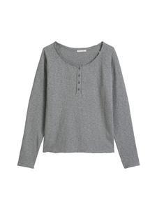 Marc O'Polo DENIM Футболка с длинным рукавом Serafino свободного кроя, выполненная в меланжевом цвете "асфальт"