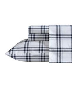 Комплект постельного белья из хлопкового перкаля, 4 предмета, размер King Nautica, цвет ryan cove plaid navy