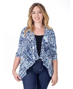 Кардиган с открытыми рукавами длиной до локтя 24seven Comfort Apparel, синий