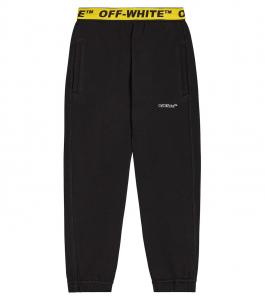 Спортивные брюки из хлопкового джерси с логотипом Off-White Kids, черный