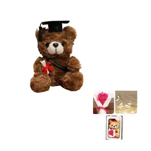 Плюшевая кукла Doctor Bear высотой 18 см Pissie, темно-коричневый/черный