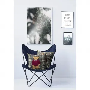 Декоративная подушка Bruno Apelt, Grau, rot + kariert