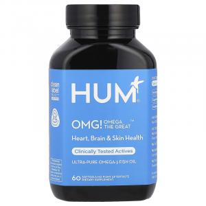 HUM Nutrition, БОЖЕ МОЙ! Omega The Great , сверхчистый рыбий жир с омега-3, 1400 мг, 60 мягких таблеток (700 мг в каждой капсуле)