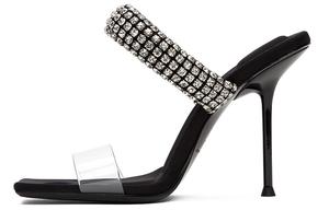 Шлепанцы женские Alexander Wang со стразами, черный