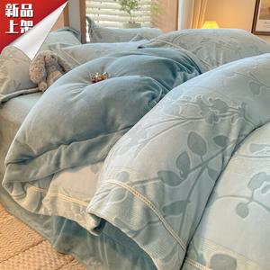 LUOLAI HOME Комплект постельного белья, 150 см, 4 предмета, простыня на резинке