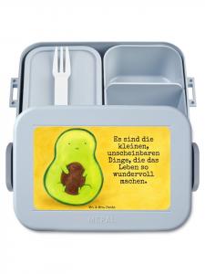 Mr. & Mrs. Panda Дизайн бенто-бокса в виде косточки авокадо с надписью, пастельно-голубой цвет